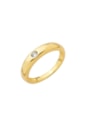 ANEL LISO COM ZIRCÔNIA CENTRAL OURO AN608-O