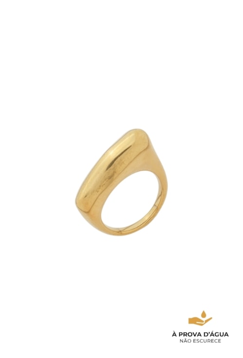 ANEL LISO DESIGN ORGÂNICO EM AÇO INOX DOURADO AN557-AD