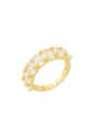 ANEL MEIA ALIANÇA OVAL CRISTAL OURO AN611-O