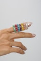 ANEL MEIA ALIANÇA OVAL CRISTAL OURO AN611-O