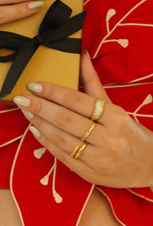 ANEL MINIMALISTA GEOMÉTRICO CRAVEJADO AN450-O