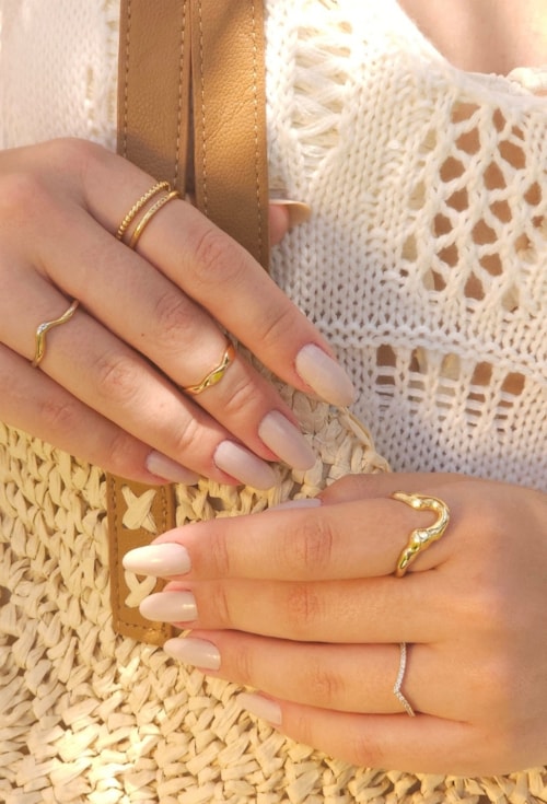 ANEL MINIMALISTA ONDULADO NO OURO AN470-O