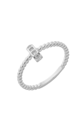 Produto ANEL MINIMALISTA TEXTURIZADO COM ZIRCÔNIA CRISTAL AN444-R