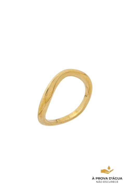 ANEL ONDA EM AÇO INOX DOURADO AN560-AD