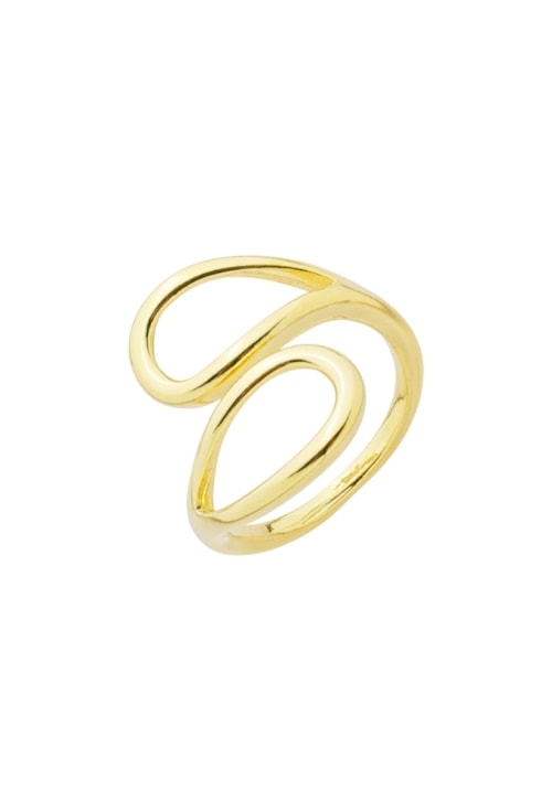 Anel Orgânico Vazado Ajustável Ouro 18k 10 Milésimos AN606-O