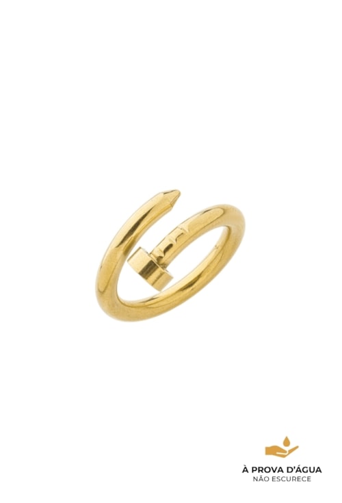 ANEL PREGO DOURADO EM AÇO INOX AJUSTÁVEL AN554-AD