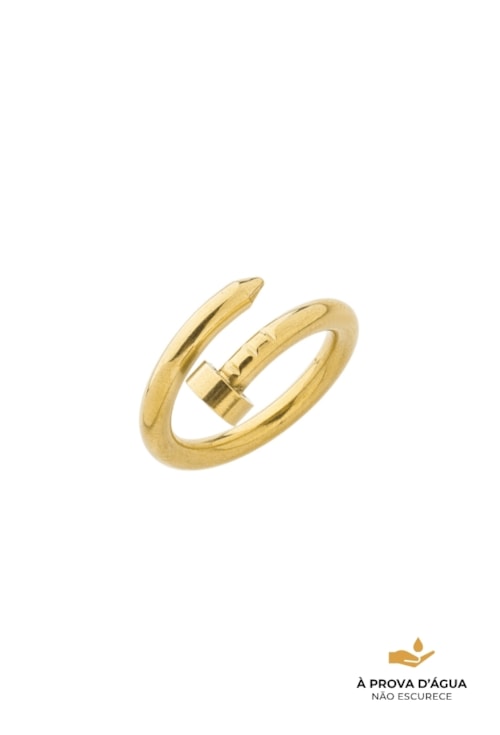 ANEL PREGO DOURADO EM AÇO INOX AJUSTÁVEL AN554-AD