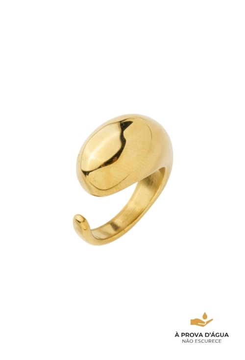 ANEL REGULÁVEL ABAULADO AÇO INOX DOURADO AN536-AD