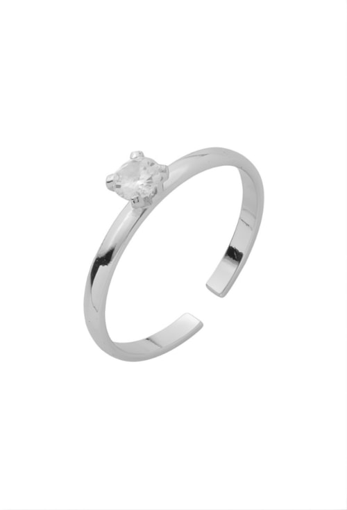 ANEL SOLITÁRIO AJUSTÁVEL COM ZIRCÔNIA NO RÓDIO AN505-R