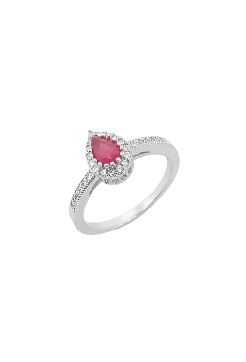 ANEL SOLITÁRIO COM GOTA DE CRISTAL PINK 09WXTH-R ANEL SOLITÁRIO COM GOTA DE CRISTAL PINK 09WXTH-R