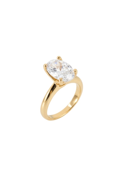 ANEL SOLITÁRIO COM ZIRCÔNIA OVAL CENTRAL AN566-O