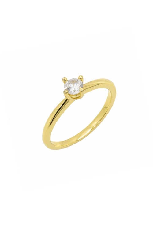 ANEL SOLITÁRIO COM ZIRCÔNIA OVAL OURO AN622-O