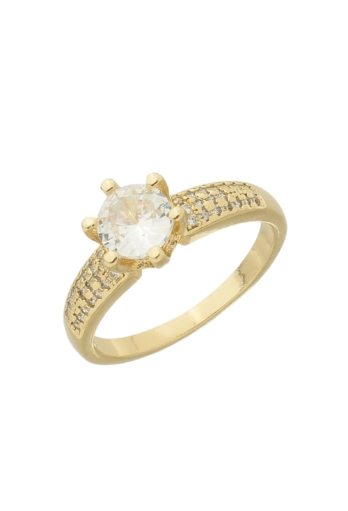 ANEL SOLITÁRIO CRAVEJADO COM ZIRCÔNIA CRISTAL AN373-O ANEL SOLITÁRIO CRAVEJADO COM ZIRCÔNIA CRISTAL AN373-O