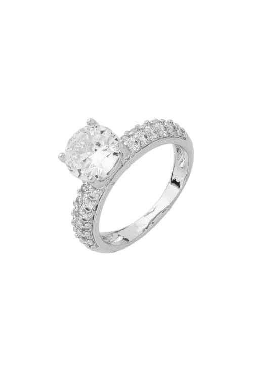 ANEL SOLITÁRIO CRAVEJADO COM ZIRCÔNIA CRISTAL AN539-R