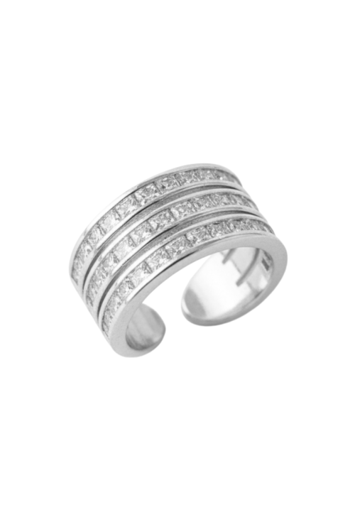 ANEL TRIPLO COM ZIRCÔNIAS CRAVEJADAS EM FILEIRAS AN564-R