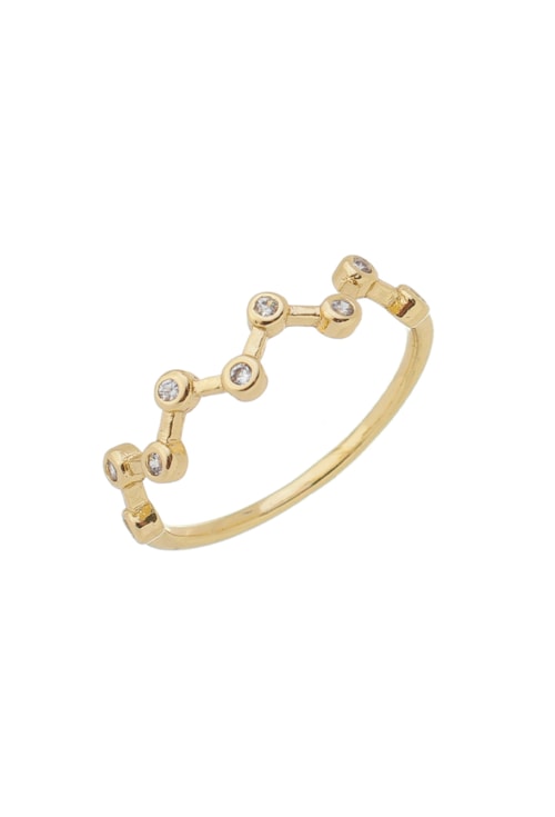 ANEL ZIG ZAG COM ZIRCÔNIAS NO OURO AN241-O