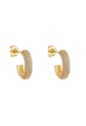 ARGOLINHA OVAL CRAVEJADA CRISTAL NO OURO BM1282-O