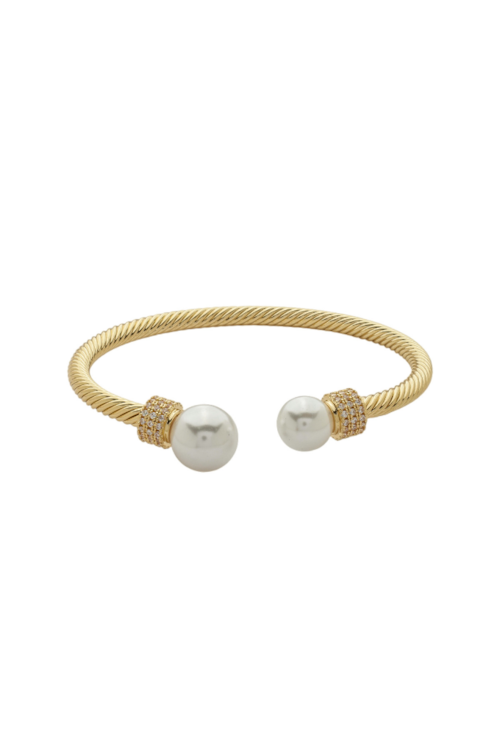 BRACELETE AJUSTÁVEL COM PÉROLAS NO OURO PM456-O