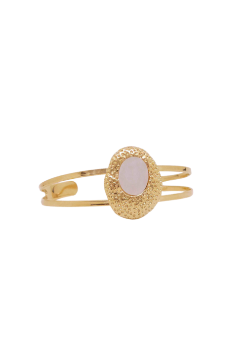 BRACELETE AJUSTÁVEL ORGÂNICO MADREPÉROLA NO OURO PM440-O BRACELETE AJUSTÁVEL ORGÂNICO MADREPÉROLA NO OURO PM440-O