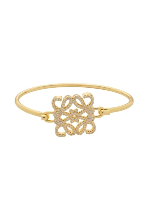 BRACELETE ARO COM ELEMENTO CENTRAL CRAVEJADO BANHADO A OURO PM573-O