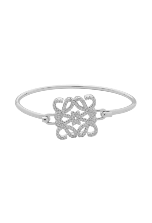 BRACELETE ARO COM ELEMENTO CENTRAL CRAVEJADO BANHADO A RÓDIO PM573-R