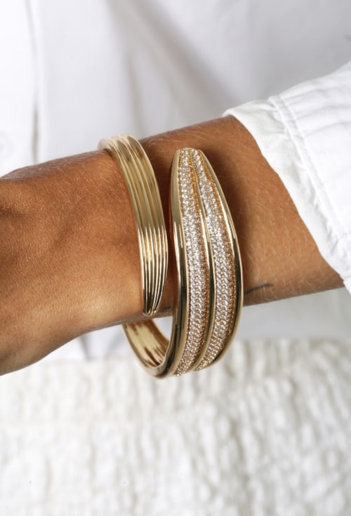 BRACELETE ARO CRAVEJADO OURO 18K PM582-O