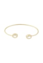 BRACELETE ARO REDONDO COM PEDRA OVAL CRISTAL BANHADO A OURO PM620-O