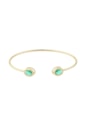 BRACELETE ARO REDONDO COM PEDRA OVAL TURMALINA BANHADO A OURO PM620-O