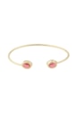 BRACELETE ARO REDONDO COM PEDRA RUBELITA BANHADO A OURO PM620-O