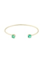 BRACELETE ARO REDONDO COM PEDRA TURMALINA BANHADO A OURO PM618-O