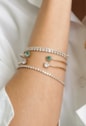BRACELETE ARO REDONDO COM PEDRA TURMALINA BANHADO A OURO PM618-O