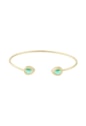 BRACELETE ARO REDONDO COM PEDRA TURMALINA BANHADO A OURO PM619-O