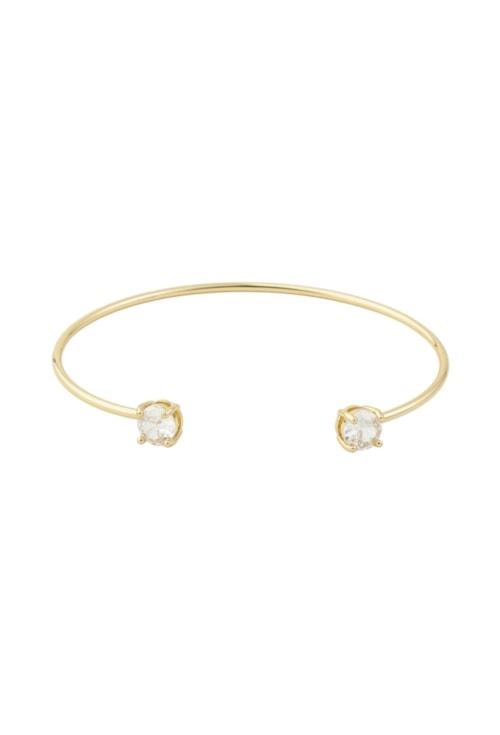 BRACELETE ARO REDONDO COM ZIRCÔNIA CRISTAL BANHADO A OURO PM618-O