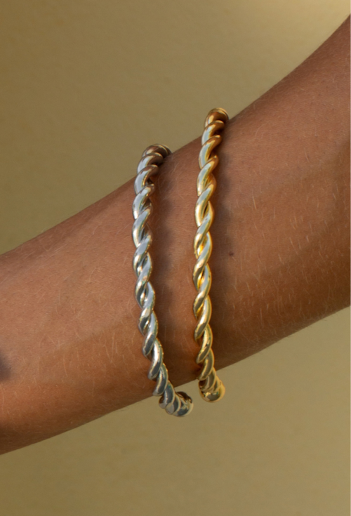 BRACELETE ARO TORCIDO BANHADO A RÓDIO PM651-R