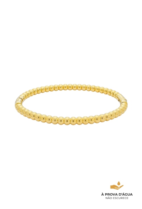 BRACELETE BOLINHAS AÇO INOX DOURADO PM591-AD