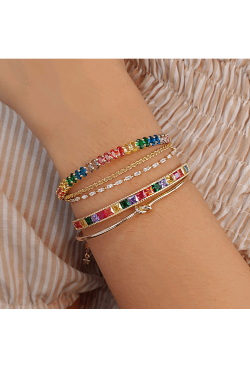 BRACELETE CARRÉ ZIRCÔNIA COLORS PM102-O
