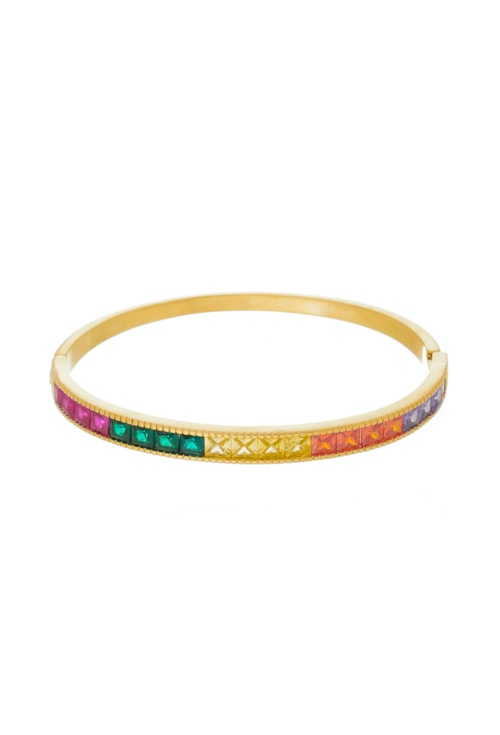 BRACELETE CARRÉ ZIRCÔNIA RAINBOW PM102-O