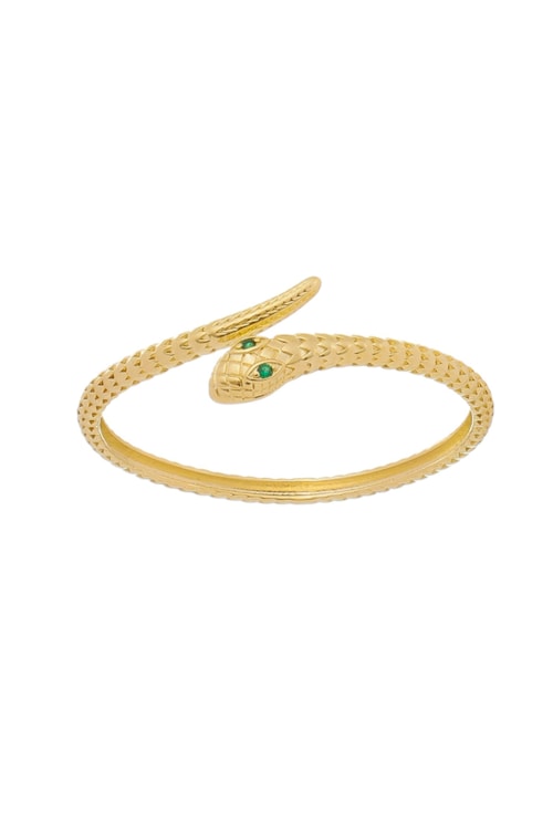 BRACELETE COBRA COM ESMERALDA PM132-O