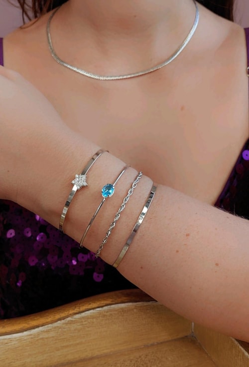 BRACELETE COM PEDRA AZUL TOPÁZIO PM134-R