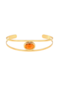 BRACELETE COM PEDRA OVAL MARROM BANHADO A OURO PM647-O