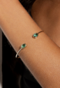 BRACELETE COM PEDRA OVAL TURMALINA BANHADO A OURO PM620-O
