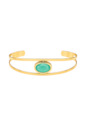 BRACELETE COM PEDRA OVAL TURMALINA FUSION BANHADO A OURO PM647-O