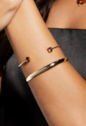 BRACELETE COM PEDRA TOPÁZIO MARROM BANHADO A OURO PM618-O