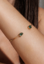 BRACELETE COM PEDRA TURMALINA BANHADO A OURO PM619-O