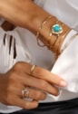 BRACELETE COM PEDRA TURQUESA NATURAL PM442-O