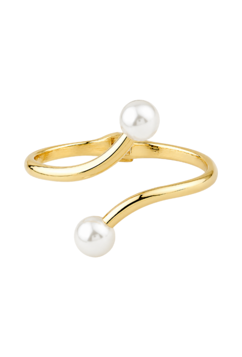 BRACELETE COM PÉROLAS BANHADO A OURO PM621-O