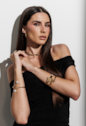 BRACELETE COM PÉROLAS BANHADO A OURO PM621-O