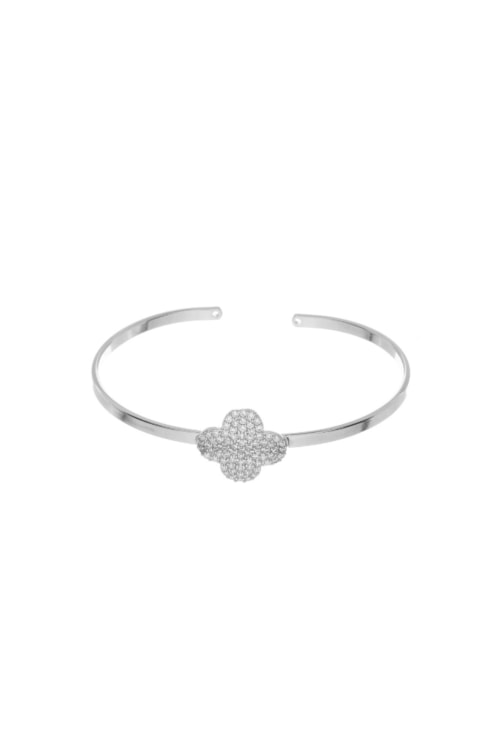 BRACELETE COM TREVO CRAVEJADO NO RÓDIO PM377-R BRACELETE COM TREVO CRAVEJADO NO RÓDIO PM377-R