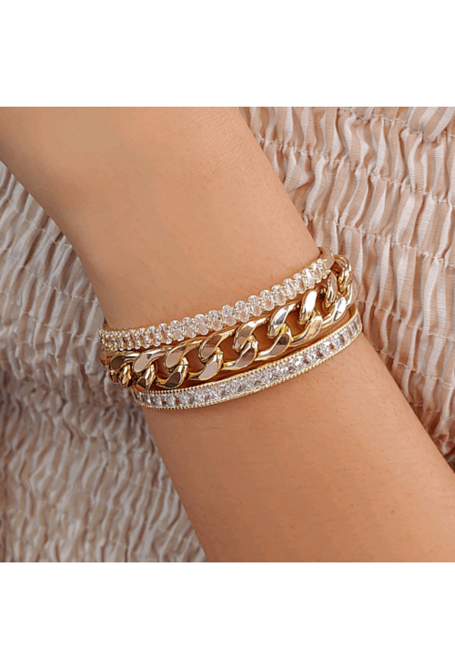 BRACELETE COM ZIRCÔNIAS CRISTAL PM099-O