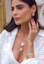 BRACELETE CORAL VAZADO EM AÇO INOX DOURADO PM503-AD